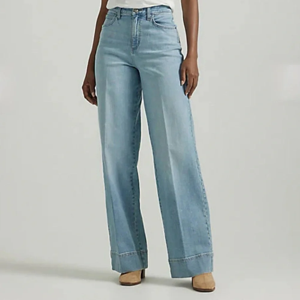 Lee Women's Legendary High Rise Trouser Jean size 12 Wide Leg - Picture 12 of 12